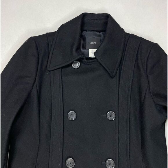 J Crew Peacoat Wool Jacket Women Size 8 Black - Picture 2 of 9